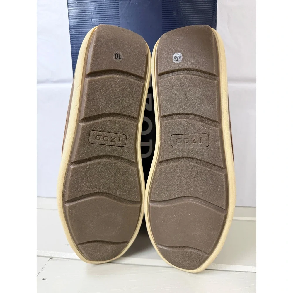 IZOD Mens Seapoint Loafers Size 10 Tan Memory Foam Slip On Shoes 1861593